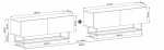 TV-kapp Meble Lindner 240 cm grafiit matt, metallraam