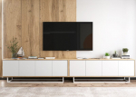 TV Kapp Meble Lindner Loft Wotan Tamm Valge Matt Metallraamidega 300 cm, 300 x 53 x 35