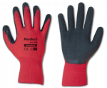 1 paar kaitsekindaid tugevast lateksist PERFECT GRIP PUNANE suurus 10 XL