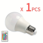 1tk/2tk/4tk Nutikas 16-V&auml;rvi Kodune Pirn Puldi, E27 220V 10W RGB LED Pirn, 1 vnt