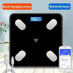 Elektrooniline kaal Nutikas Bluetooth Kaalumine Inimese Laadimine Lihtne Kaal kaalumine Leibkonna rasva keharasva m&otilde;&otilde;tmise kaal, Black Charging Model