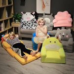 Laste Kokkupandav Pehme Diivan Padjaga - M&auml;luvahuga Lounger Tool., pilka