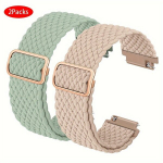 2tk Nailonist Punutud Rihmad Samsungi & Huawei Nutikelladele - Veekindel, Takjakinnitus, Veniv Kangas Rihmariba.