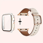 2-&uuml;hes Kunstnahast Rihmaga Karastatud Klaasist Kaitse&uuml;mbris IWatchile