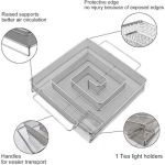 K&ouml;&ouml;git&ouml;&ouml;riistad, Potrivit suitsugeneraator pentru toate gratarele, INOX, hall, 15x15x4 cm