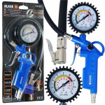 Ratta t&auml;isp&uuml;stol suur kummeeritud manomeeter must 16bar 220psi