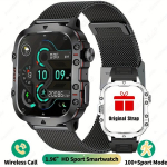 Nutiv&otilde;ru Uus Karm Nutikell Meestele Juhtmevaba K&otilde;ne IP68 Sport Fitness AI H&auml;&auml;l V&auml;ljas Nutikell., Tinklelis juodas
