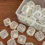 30/10tk Mini L&auml;bipaistvad Plastikust S&auml;ilituskarbid Kaantega Ehete Jaoks