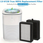 2tk Lv-H128 True Hepa Asendusfiltrid Levoit & Puurvsas &Otilde;hupuhastitele - 3-In-1 H13 Filter Aktiivs&ouml;ega, Eemaldab L&otilde;hnu & Allergeene, Lihtne Paigaldus