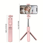 Telefonihoidja 1tk ABS Juhtmeta Selfie K&auml;epide P&uuml;stoli Peaga & Puldi, Pikendatav Mobiiltelefoni Statiivi Alus iPhone & Samsung, Ideaalne Otse&uuml;lekandeks & Selfiefotograafiaks.