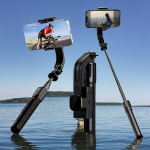1 K&auml;sigimbal Stabilisaator, Alumiiniumist Selfiekepp Statiiviga ja Puldiga, Sobib Mobiiltelefonidele.