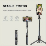 Mitmefunktsionaalne K&auml;eshoitav Gimbal Stabilisaator Selfie Stick Nutitelefonile.