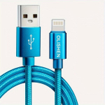 Kiirlaadimine USB Kaabel, Nailonpunutud Vastupidav ja Paindlik Kiire Andmesidekaabel iPhone ja iPad jaoks, Mėlyna