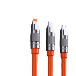 MFI Sertifitseeritud 3-&uuml;hes Kiirlaadimiskaabel - USB-Ligthing/Type-C 120W K&otilde;rge V&otilde;imsus Silikoon &Uuml;maraandmekaabel Tsinkisulamist Konnnektoriga., 6,56Ft