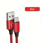 L&auml;ikiv USB-C &uuml;likiire laadimiskaabel PD66W MacBook, iPad, Samsung jaoks, Raudona