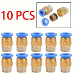 10tk Kiirkinnitusega Pneumaatilised &Otilde;huliitmikud - 1/4 voolikuliitmikud keermetega 4mm, 6mm, 8mm, 10mm torudele, PC - 6 mm (0,23 colio) iki 1/4