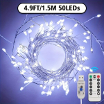 50/100/200LED muinasjututuled, LED tulev&auml;rk tuled, 8 vilkuvat režiimid USB kaugjuhtimispuldiga., Baltas