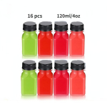 16 tk Plastikust Mahlapudelid Korkidega - Toiduklass, Lekkevaba, 120 ml