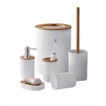 6 tk Elegantne Vannitoa Tarvikute Komplekt, Plastist, Baltas