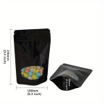 V&auml;&auml;rtuspakett 100tk Musta V&auml;rvi T&otilde;mblukuga Toidukotid Selge Akna Ziplock Kotid Toidu Pakendamiseks, 13,97cmx20,07cm+4,06cm
