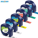 6-Pack &Uuml;hilduv Dymo Letra Tag Plastikust Lint 12mm 4m