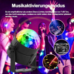 Muusikajuht LED peolamp Disko DJ peovalgustid 360&deg; p&ouml;&ouml;rlevad kuulituled 3W RGB lavavalgustid kaugjuhtimispuldiga koduseks s&uuml;nnip&auml;evaks KTV j&otilde;uludeks
