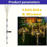 P&auml;ikesetoitel Nutikas Aia Valgus - 120 LED Ilutulestiku Tuled 8 Režiimiga., &Scaron;iltai balta
