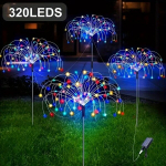 4tk, 320-LED/240-LED P&auml;ikese Ilutulestiku Tuled, 8 Valgusrežiimi, V&auml;lisvalgustus Aeda, &Otilde;ue, Ja J&otilde;uludeks (Soe Valge/Valge/V&auml;rviline)., Įvairiaspalvis