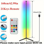 Leclstar RGB LED nurgavalgusti pult, USB toitel., 160 cm / 63 colių