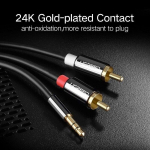 Ugreen AV116 3,5 mm kuni 2RCA helikaabel, 3 m, must