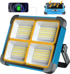 Projektor 100 W taaslaetav LED-prožektor, kaasaskantav ehitusplatsi LED-prožektor 10000 mAh aku, 288 LED-i t&ouml;&ouml;lamp 5 valgustusrežiimi, p&auml;ikesepaneel, magneti neeldumine garaažile, telkimine