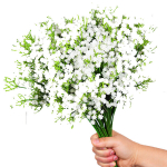 Kunstlilled, 24 kimpu UV-kindlad v&auml;listingimustes kasutatavad v&otilde;ltslilled, veranda sisekujundus, valge