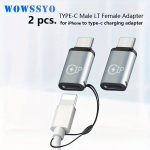 Wowssyo 2 tk iPhone/iPad Laadimis- ja Andmeedastusadapter iPhone-pesast Type-C pessa, Mobiiltelefoni OTG Adapter