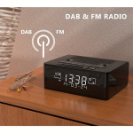ITOMA Kahe&auml;ratusega Kell DAB & FM Raadioga ja USB Toitega