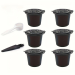 8tk Taaskasutatavad Kohvikapslid Pintsliga Lusikaga Nespressole, Juoda