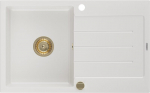 Graniidist k&ouml;&ouml;givalamu Mexen Bruno koos sifooniga, White+Gold, 795 x 495 mm