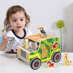 Tooky Toy Safari Jeep puidust &otilde;ppeauto loomadega