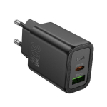 Laadija Hoco N63 USB-A/USB-C PD30W+QC3.0, must