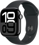 Nutikell Apple Watch Series 10 42mm GPS + Cellular Mirror Black Aluminum Case and Black Sport Band, S/M, must