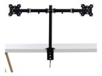 Monitori hoidja Lindy Dual Display Bracket w| Pole & Desk Clamp mounting kit - adjustable arm - for 2 monitors - black