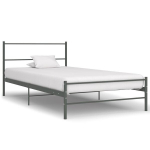 vidaXL voodiraam, hall, metall, 100 x 200 cm, Pilka