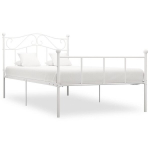 vidaXL voodiraam valge, metall, 90 x 200 cm, Balta