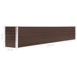 vidaXL taimelava, tsingitud teras, 320 x 40 x 45 cm, pruun
