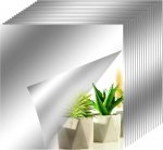 Peeglid, peeglikleebiste ruutude komplekt &ndash; 18 tk h&otilde;bedast eemaldatavat dekoratiivmosaiikplaadid | Isekleepuv | Ideaalne vannituppa, elutuppa, magamistuppa | Lihtne rakendus | Peegeldav pind | Lisab seintele s&auml;ra | Lihtne kahjustusteta eemaldamine