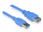 USB pulk DELOCK 82540 3m USB 3.0 pikenduskaabel AM-AF, sinine, kiire andmeedastus kuni 5Gbps, USB 2.0 ja 1.1 &uuml;hilduv​​