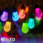 Pirnikujulised Mitmev&auml;rvilised P&auml;ikese Mullikera Lambiketid, 8 Valgusrežiimi., 30 LED