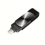 USB pulk EAGET [MFi sertifitseeritud] USB-m&auml;lupulk, v&auml;lk port, maht: 64GB/128GB/256GB, kiir&uuml;lekanne, Juoda