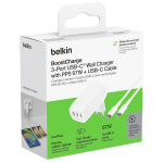 Kaamera laadija Belkin laadija BOOST Charge USB-C 67W 3xUSB-C + Kabel WCC002vf2MWH-B6