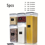 5/10/15/24tk S&auml;ilitusmahutid, Kaas, Silt, BPA-vaba Plastpakendid, 5vnt