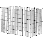V&auml;ikeloomade puur, v&auml;liaedik, modulaarne ehitus, 0,72 m&sup2; pindala, teras, must
